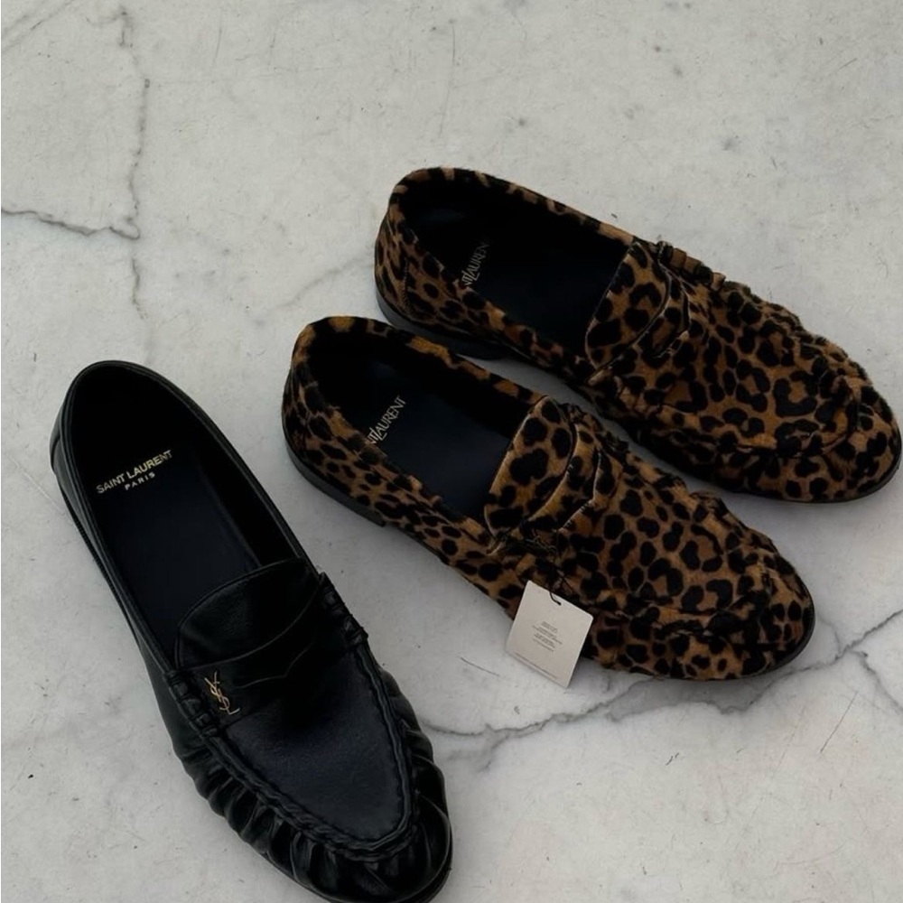 Saint Laurent Leopard Print Loafers size 37